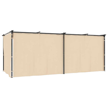 Gazebo with Curtains 9.8'x19.7'Cream Steel
