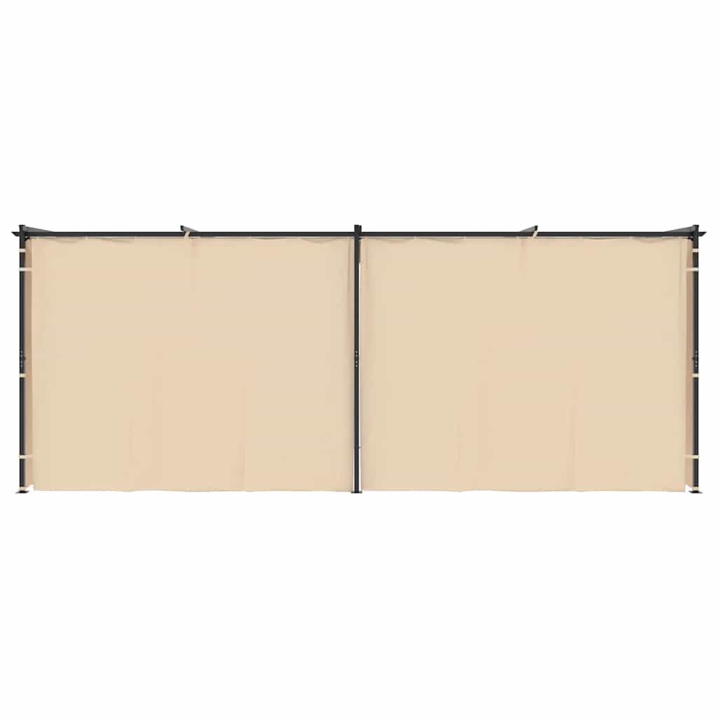 Gazebo with Curtains 9.8'x19.7'Cream Steel
