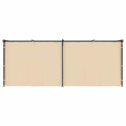 Gazebo with Curtains 9.8'x19.7'Cream Steel