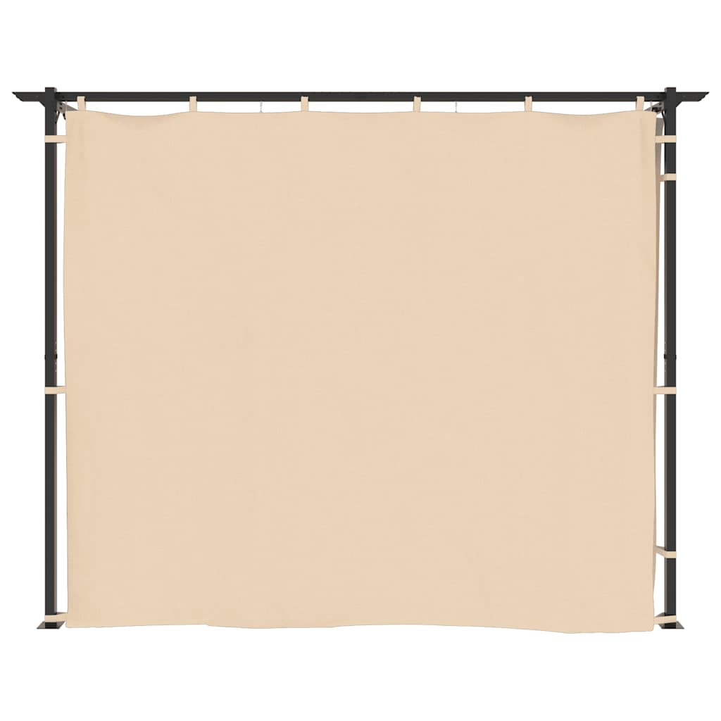 Gazebo with Curtains 9.8'x19.7'Cream Steel