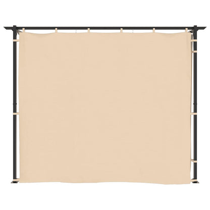 Gazebo with Curtains 9.8'x19.7'Cream Steel