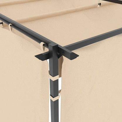 Gazebo with Curtains 9.8'x19.7'Cream Steel