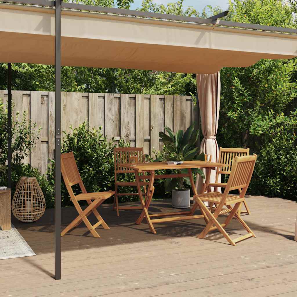 Gazebo with Curtains 9.8'x19.7'Cream Steel