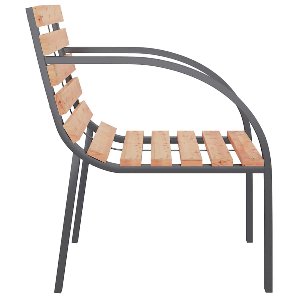 vidaXL Garden Chair Set of 2 Brown Wood seat and backrest, steel frame