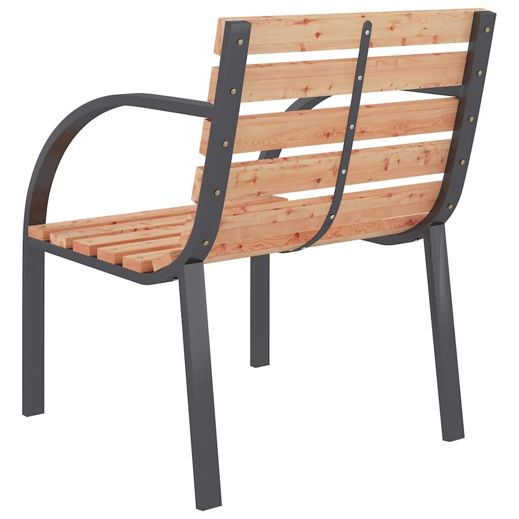 vidaXL Garden Chair Set of 2 Brown Wood seat and backrest, steel frame