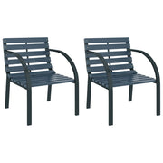 Garden Chairs 2 pcs Grey Wood