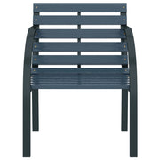 Garden Chairs 2 pcs Grey Wood