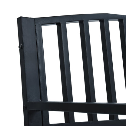 Garden Bench 125 cm Black Steel