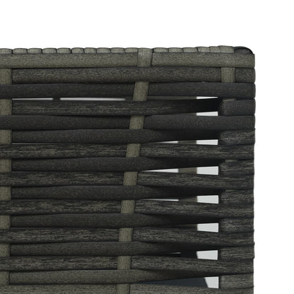 3 Piece Bistro Set with Cushions Poly Rattan Gray