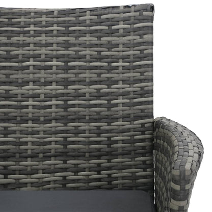 2-Seater Patio Sofa with Tea Table Poly Rattan Anthracite