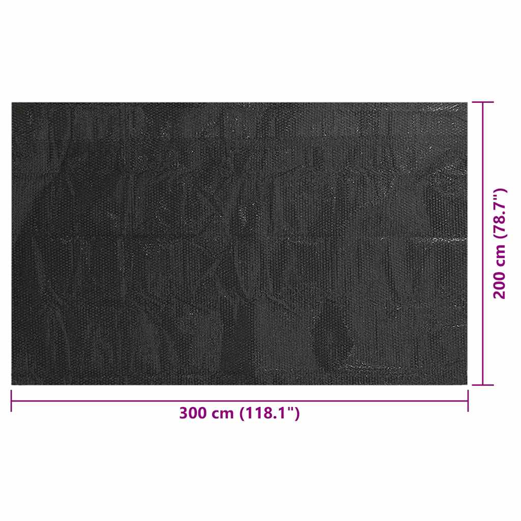 Pool Cover Black 300x200 cm PE