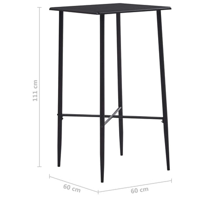 Bar Table Black 60x60x111 cm MDF