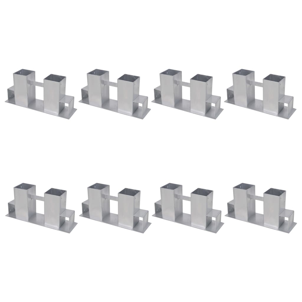 278714 vidaXL Firewood Stacking Aids 8 pcs Steel Silver (2x41925)