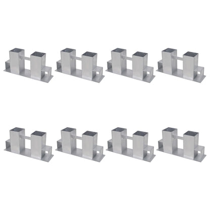 278714 vidaXL Firewood Stacking Aids 8 pcs Steel Silver (2x41925)