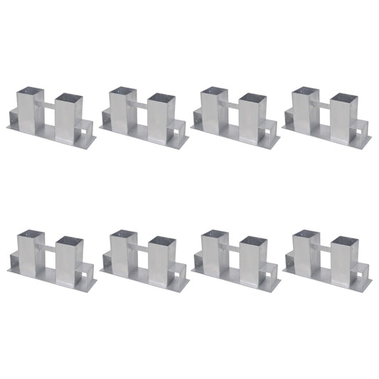 278714 vidaXL Firewood Stacking Aids 8 pcs Steel Silver (2x41925)