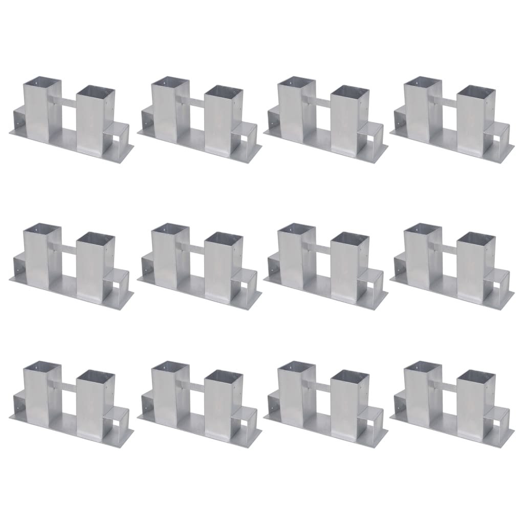278715 vidaXL Firewood Stacking Aids 12 pcs Steel Silver (3x41925)