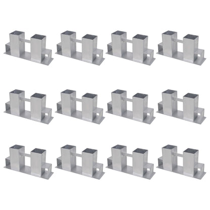 278715 vidaXL Firewood Stacking Aids 12 pcs Steel Silver (3x41925)