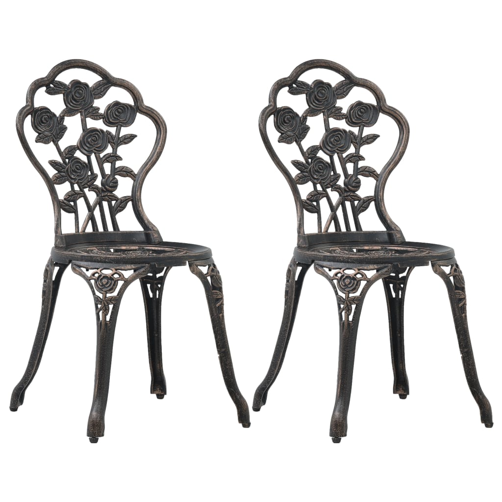 Bistro Chair | Set of 2 | Bronze | Cast aluminium | Regular | Durable