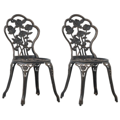 Bistro Chair | Set of 2 | Bronze | Cast aluminium | Regular | Durable