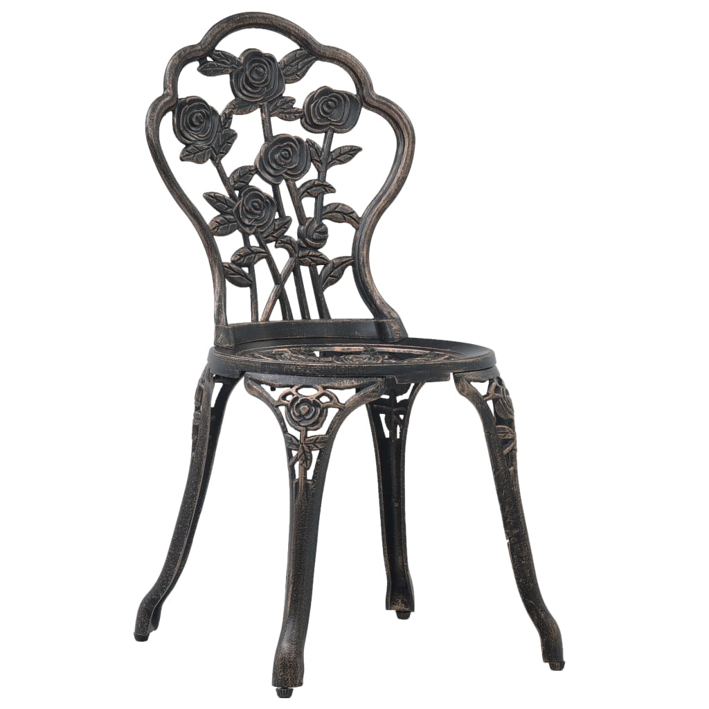 Bistro Chair | Set of 2 | Bronze | Cast aluminium | Regular | Durable