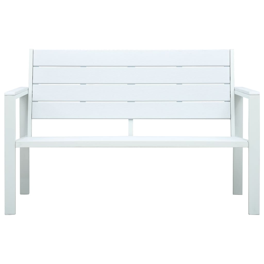 Garden Bench | White | HDPE and Steel | 120 cm |  Durable  | Garden Bench