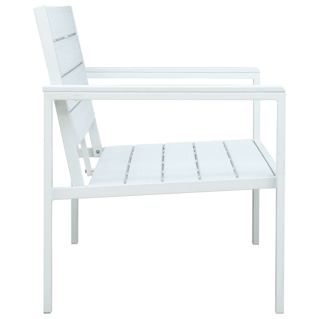 Garden Bench | White | HDPE and Steel | 120 cm |  Durable  | Garden Bench