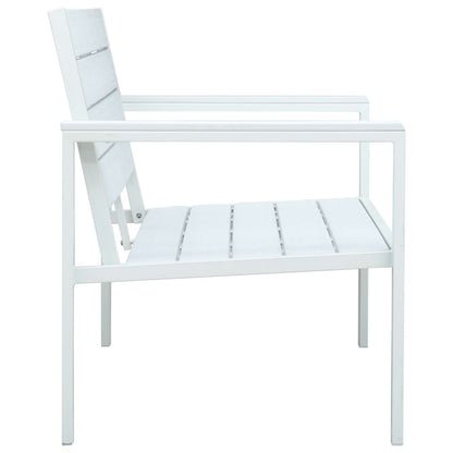 Garden Bench | White | HDPE and Steel | 120 cm |  Durable  | Garden Bench