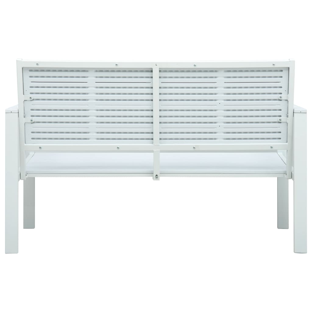 Garden Bench | White | HDPE and Steel | 120 cm |  Durable  | Garden Bench