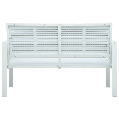 Garden Bench | White | HDPE and Steel | 120 cm |  Durable  | Garden Bench
