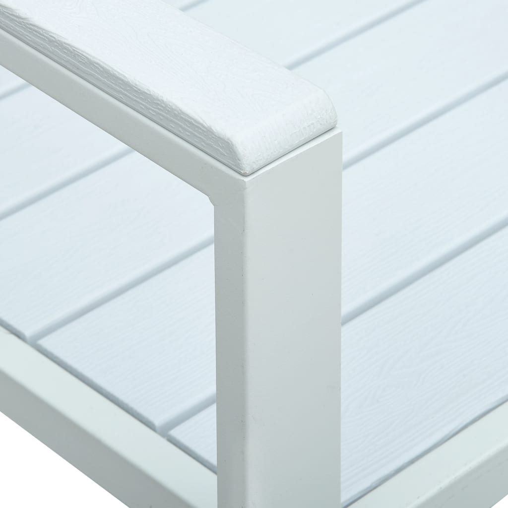 Garden Bench | White | HDPE and Steel | 120 cm |  Durable  | Garden Bench