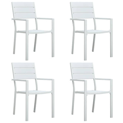 Garden Chair | Set of 4 | White | HDPE and steel | Standard | Durable