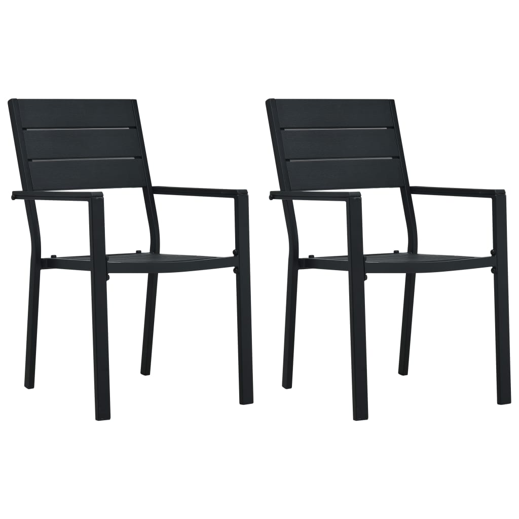Garden Chair | Set of 2 | Black | HDPE | Standard | Durable