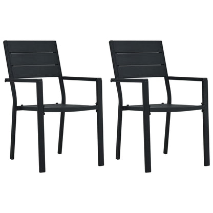 Garden Chair | Set of 2 | Black | HDPE | Standard | Durable