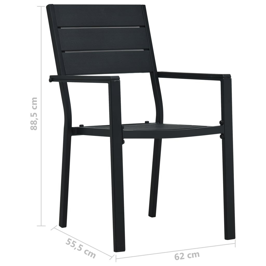 Garden Chair | Set of 2 | Black | HDPE | Standard | Durable