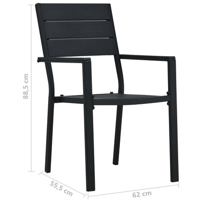 Garden Chair | Set of 2 | Black | HDPE | Standard | Durable