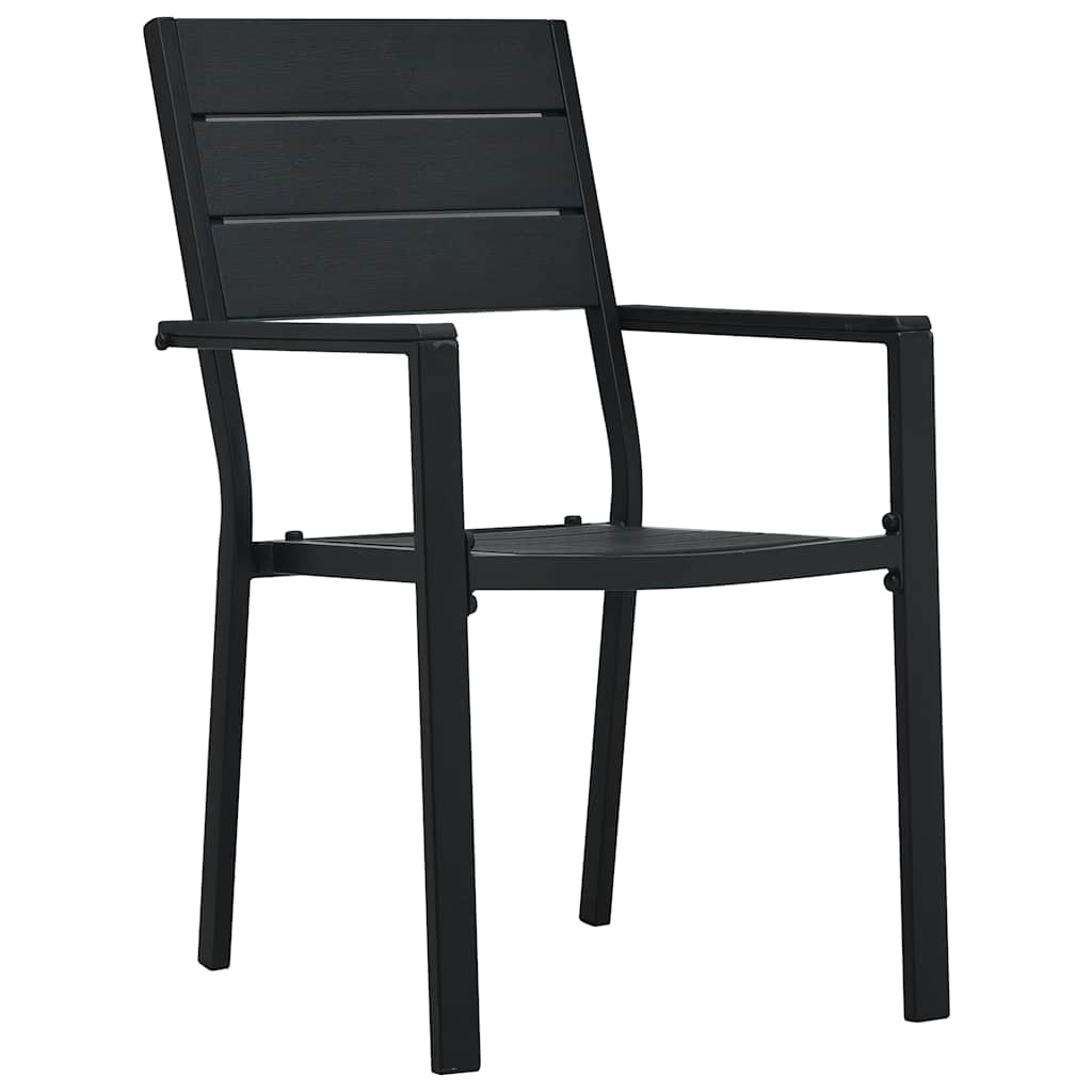 Garden Chair | Set of 4 | Black | HDPE | 4 chairs | Durable