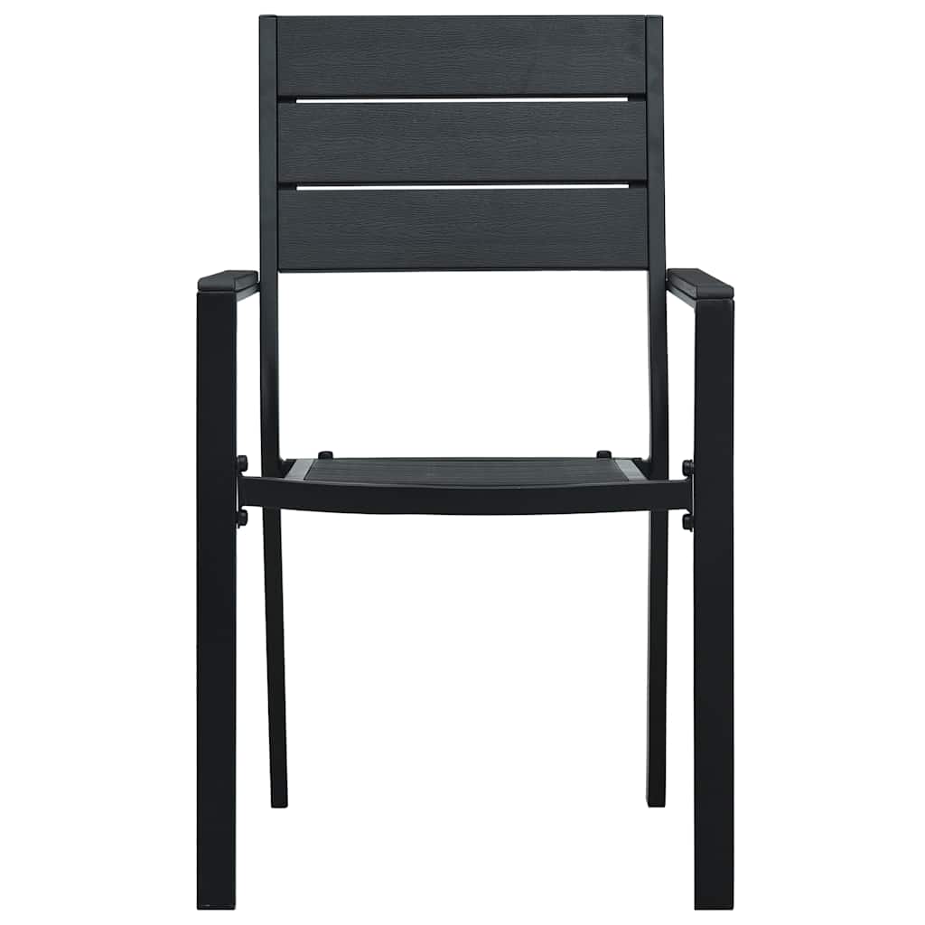 Garden Chair | Set of 4 | Black | HDPE | 4 chairs | Durable