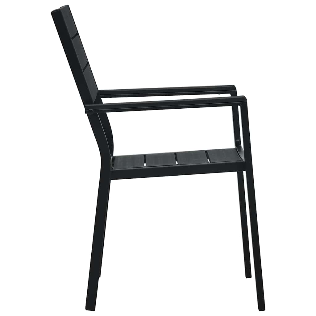 Garden Chair | Set of 4 | Black | HDPE | 4 chairs | Durable