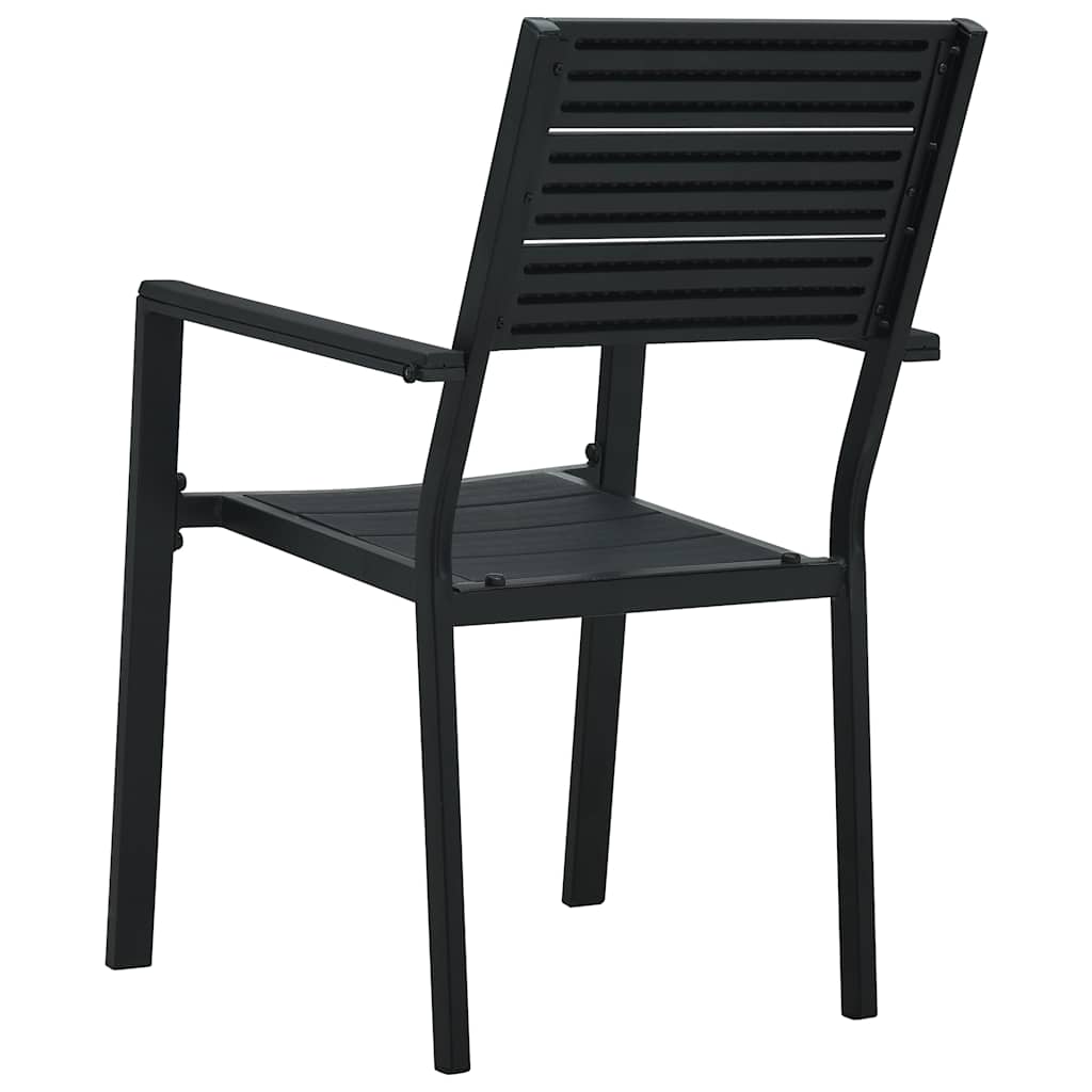 Garden Chair | Set of 4 | Black | HDPE | 4 chairs | Durable
