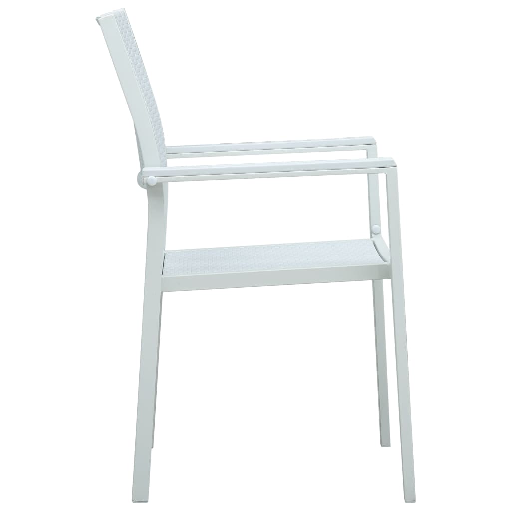 Garden Chair | Set of 4 | White | Plastic | Standard | Light Weight