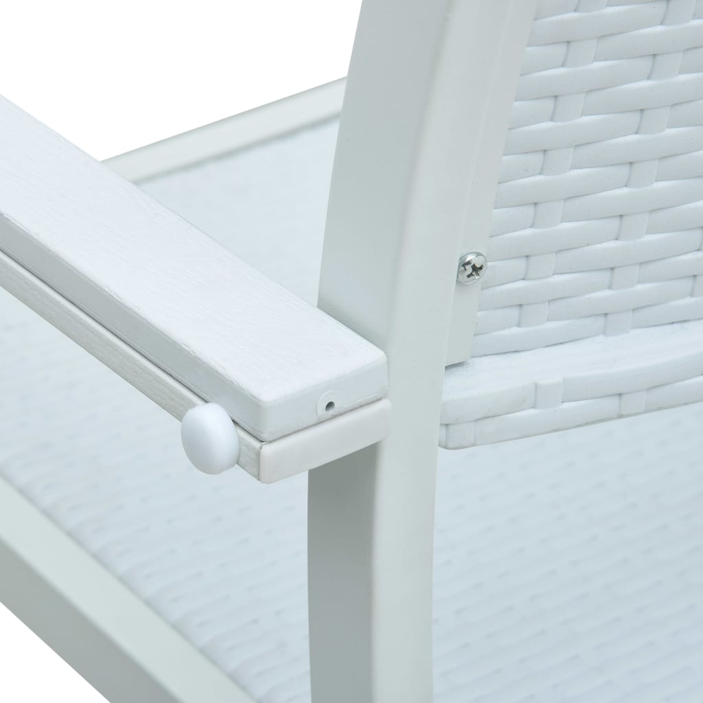 Garden Chair | Set of 4 | White | Plastic | Standard | Light Weight