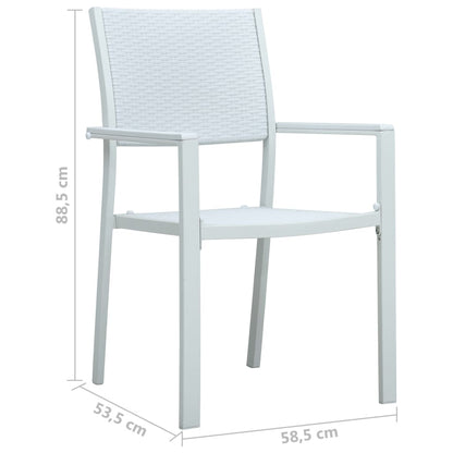Garden Chair | Set of 4 | White | Plastic | Standard | Light Weight
