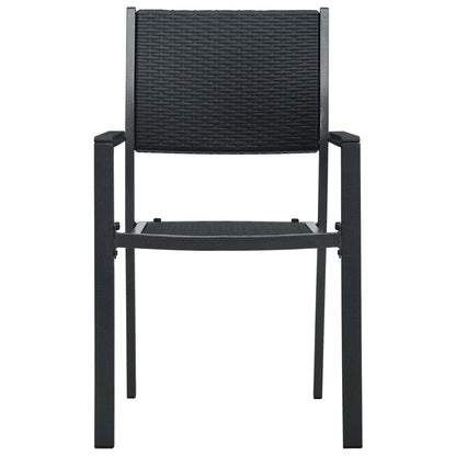 Garden Chair Set of 4 Black Plastic, Steel Standard Lightweight