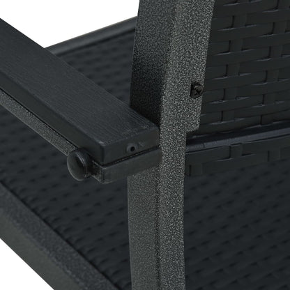 Garden Chair Set of 4 Black Plastic, Steel Standard Lightweight