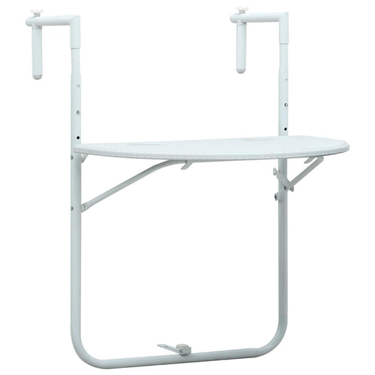 Balcony Table | White | Plastic | Small |  Foldable  | Balcony Table