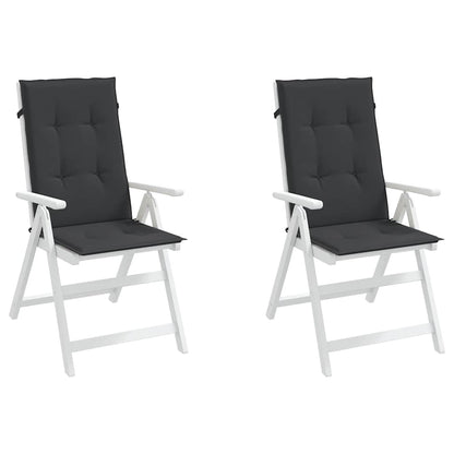 Garden Highback Chair Cushions 2 pcs Black 47.2"x19.7"x1.2" Fabric