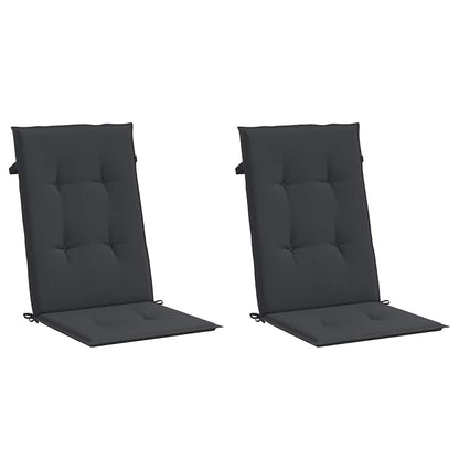 Garden Highback Chair Cushions 2 pcs Black 47.2"x19.7"x1.2" Fabric