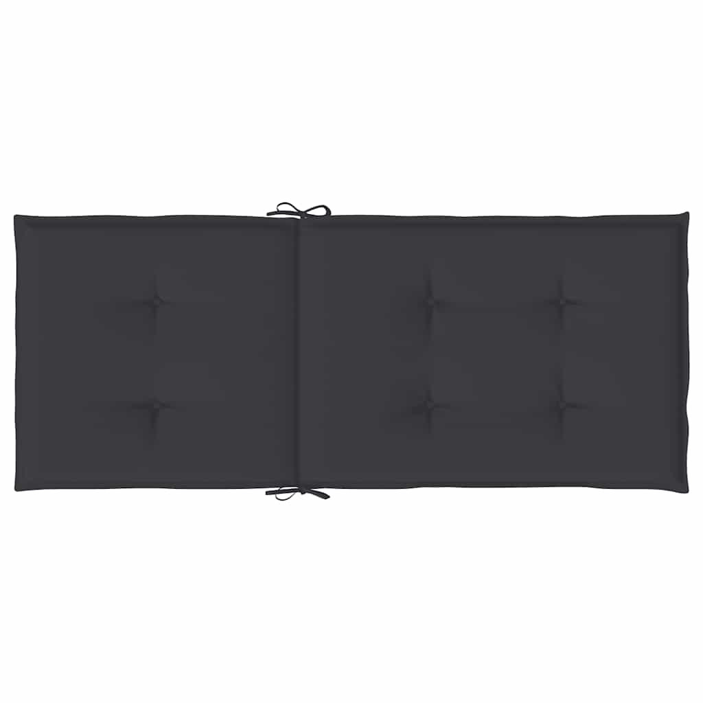 Garden Highback Chair Cushions 2 pcs Black 47.2"x19.7"x1.2" Fabric