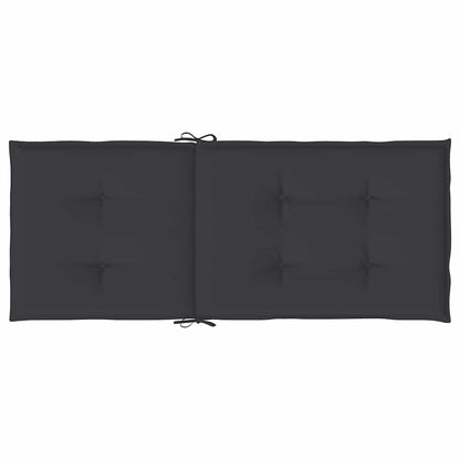 Garden Highback Chair Cushions 2 pcs Black 47.2"x19.7"x1.2" Fabric