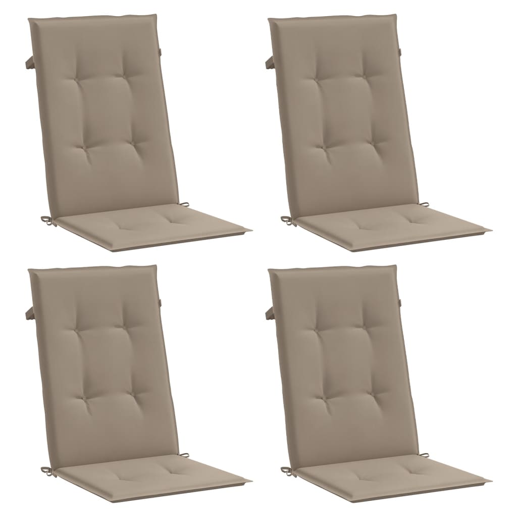 Garden Highback Chair Cushions 4 pcs Taupe 47.2"x19.7"x1.2" Fabric